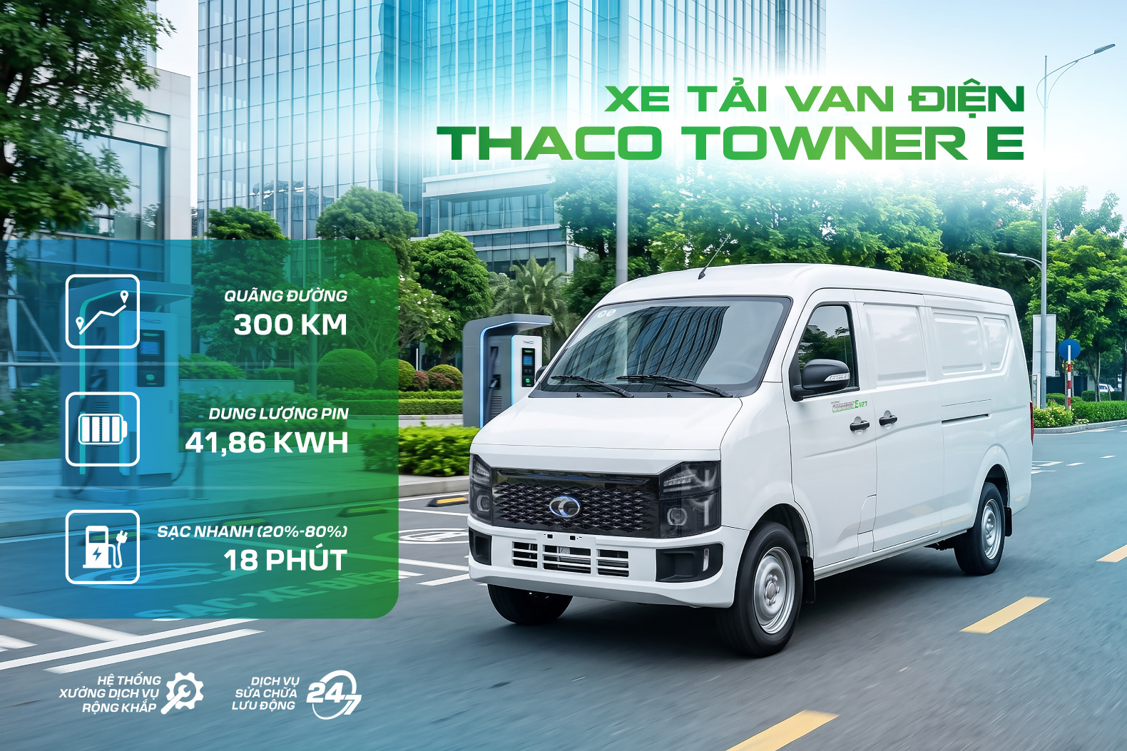 Xe tải van điện THACO TOWNER E hoàn toàn mới: Giải pháp vận chuyển xanh, hiệu quả, kinh tế cho logistics đô thị